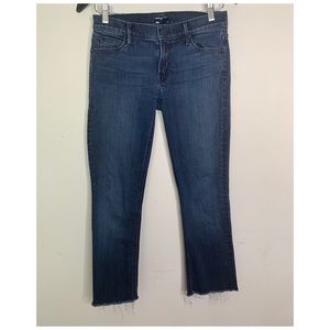 Mother The Runaway Mountain Sky Frayed Crop Jeans